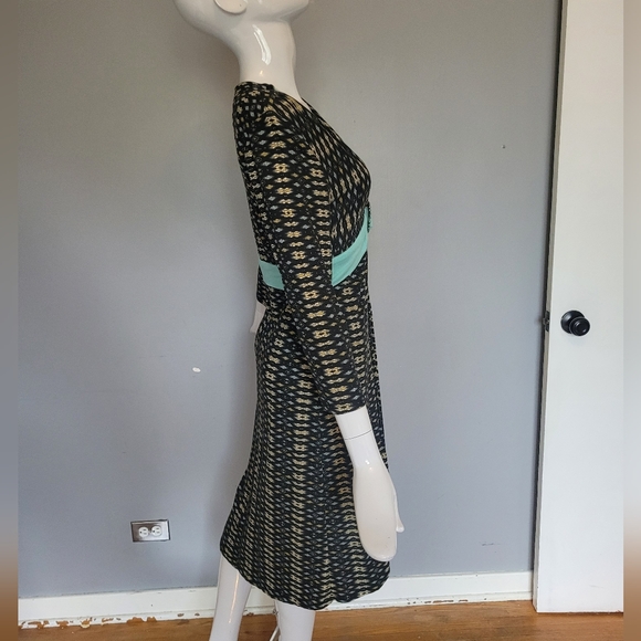 Eva Franco Printed Dress With Belt Detail, VGUC, Size 6 - Picture 3 of 7